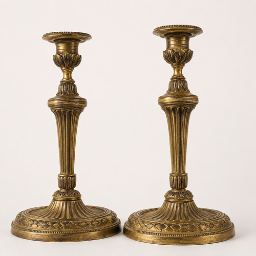 Bougeoirs bronze doré xixᵉ - bronze,