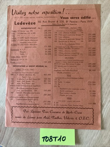 Ladevèze moto ariel panther - moto,