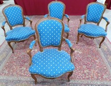 SUPERBE SUITE DE 4 FAUTEUILS CABRIOLETS LOUIS XV 15 EPOQUE XIXeme siècle