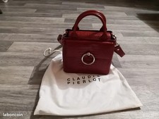Sac Anouck cuir texturé rouge croco Claudie Pierlot 