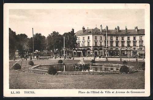 Carte postale tours place de - carte, tours,