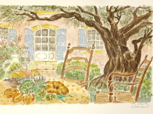 Dans jardin sous l olivier - dans, jardin,