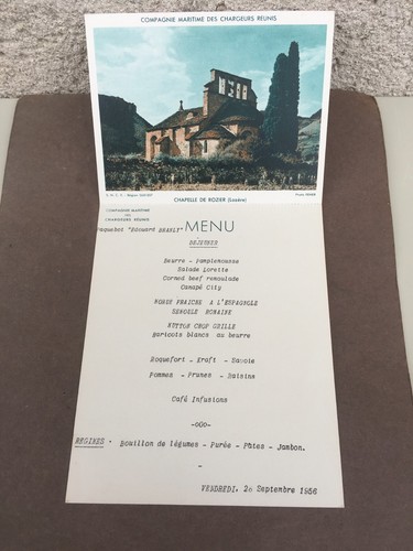 Menu carte postale cie - menu, /