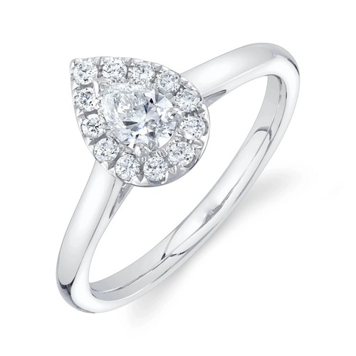 14k blanc poire - blanc, coupe