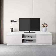 Meuble banc TV robuste blanc avec matériel de montage inclus 120 x 36 x 40 cm