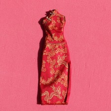Robe chinoise rouge pour poupée Mulan Mattel vintage