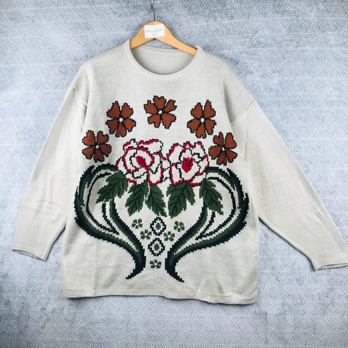 Vintage pull femme crème - pull,