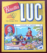 BUVARD - BISCOTTES LUC - VOITURE À VAPEUR - INVENTIONS DÉCOUVERTES ILLUSTRATEUR