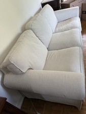 Canapé 3 places en tissu gris / beige 