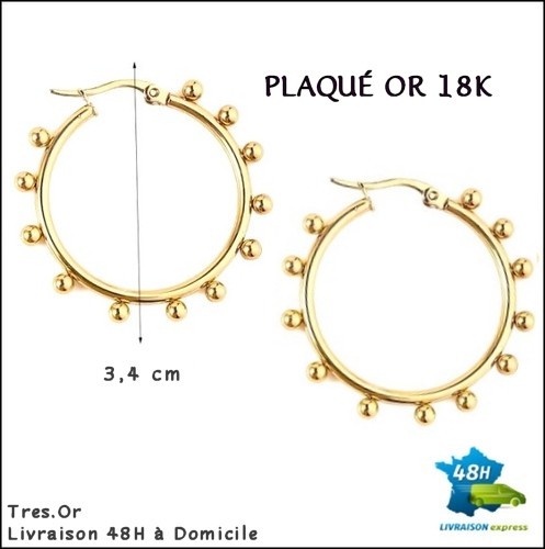 Plaqué 18k créoles - or,