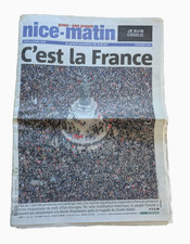 JOURNAL HISTORIQUE NICE MATIN 12 JANVIER 2015 C'EST LA FRANCE CHARLIE HEBDO