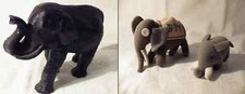 LOT 3 STATUETTES ELEPHANT BOUGIE NOIRE Mc DO 1997 MAC DONALD et 1 en tissu