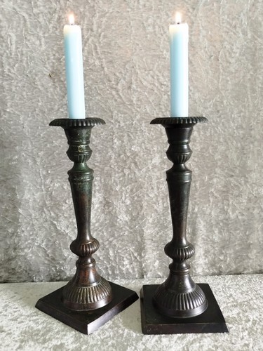 Paire bougeoirs flambeaux - de,