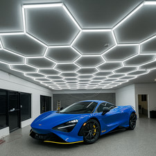 Lampe LED Hexagon Plafonnier Six Pans Mur Lumière Plafond Garage Blanc Froid