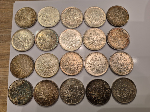 Lot pièces argent - 20,