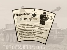 ETIQUETTE LABEL PAPIER TETE PANZERFAUST 30    ... jeep willys us ww2 