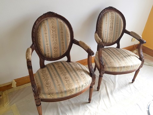 Paire anciens fauteuils - paire, d'anciens