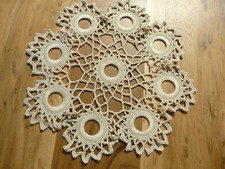 Linge ancien Napperon  rond   dentelle coton   ( 27.5  cms )