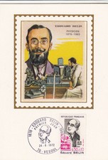 Carte postale 1er Jour timbre 1972 Edouard BELIN physicien BELINOGRAPHE VESOUL 1