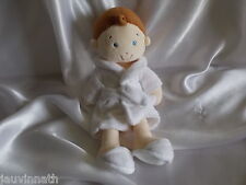 Doudou poupée garçon, peignoir blanc, Mots d'enfants