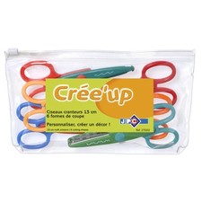 [ADE010063] WONDAY Pochette de 6 ciseaux cranteurs 13 cm