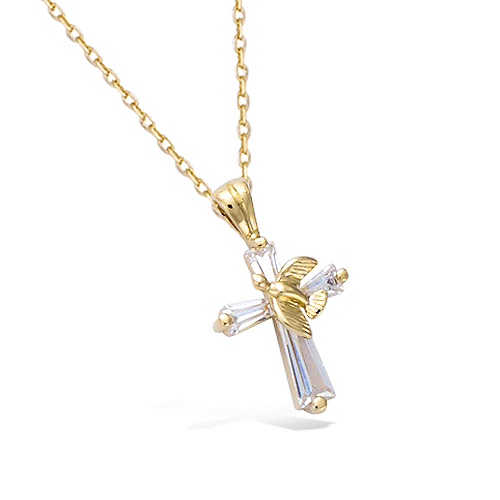 Pendentif croix colombes - pendentif,