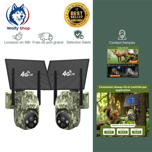 Caméra chasse solaire - de, 4g