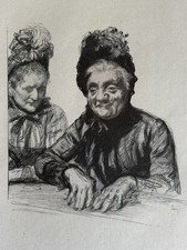 Paul Renouard Gravure Sur Bois Woodcut Portrait  Femme Casino Monte Carlo Jetons