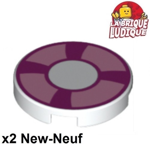 Lego tile round decorated - round,