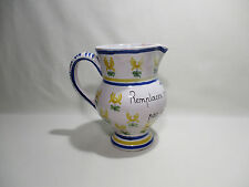 ANCIEN PICHET POT CRUCHE PARLANTE EN FAIENCE DE NEVERS GEORGES CERAMIC PITCHER