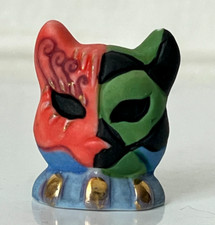 Fève Carnaval Masque CHAT Rouge Vert Noir Venezia Galette des rois French charm