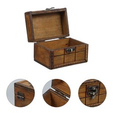  Boite Bijoux Bois À En Décor Bleu Marine Coffre Au Trésor Plastique