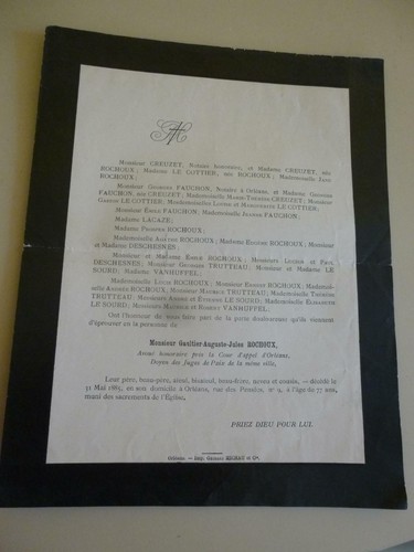 Ancien faire part deces - ancien,