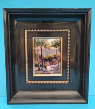 EMAUX DE LIMOGES, P.BONNET, Paysage, cadre, Tableau