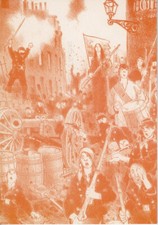 TARDI LE CRI DU PEUBLE BARRICADE CARTE ANNONCE SORTIE LITHOGRAPHIE PMJ