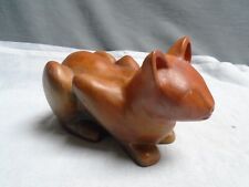 Sculpture Chat guetteur terre cuite patinée ,pièce unique signée