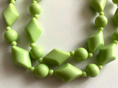 Collier vintage perle vert - collier,