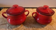 Le Creuset 2  soupières  bols à soupe céramique émaillée rouge sans boite (16)