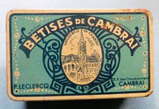 Ancienne boite publicitaire BETISES de CAMBRAI P Leclercq
