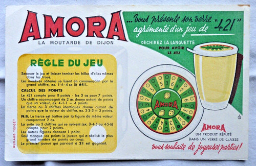 Buvard moutarde amora jeu - buvard,