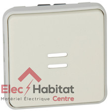 Poussoir NO lumineux avec voyant étanche Plexo 10A IP55 blanc Legrand 069632