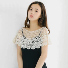 Femme Top Tricoté Enveloppant Boléro à Crochet Cape Dentelle Châle Creux Tricot