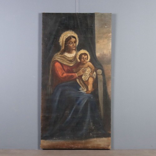 Tableau ancien vièrge marie - tableau,