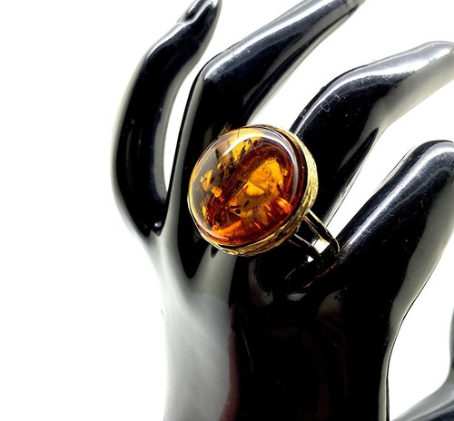 Bague ambre faite - bague,