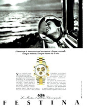 Publicité Advertising 0722  1991   montre Festina  multifonction chrono hommage