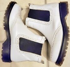 Bronx - Bottines boots blanches et noires en cuir