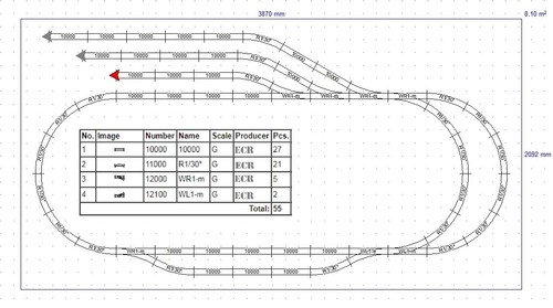 Jardin échelle 45mm rail - g,
