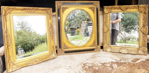 Miroir mural bois - bois, dorÉ