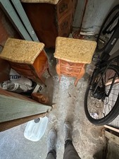 Table de chevet style Louis XV – Bois de rose & marbre rose