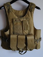 Gilet tactique militaire airsoft, type USMC + 2 plaques mousses - NEUF